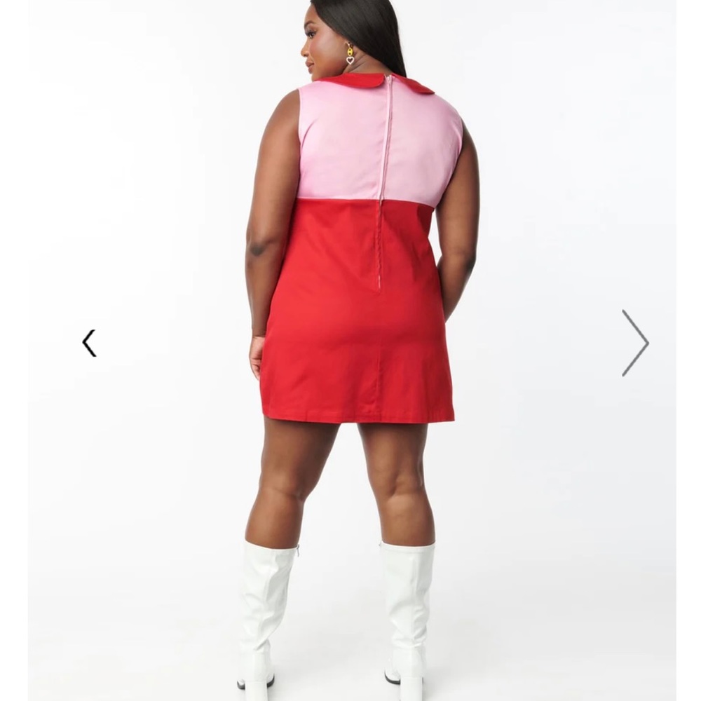 Smak Parlour Plus Size Red & Pink Candy Cane Power Mini Dress NWT Size 2X/18
